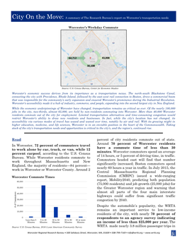 Road in Worcester, 72 Percent of Commuters Travel to Work Alone By