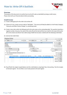 How To: Write-Off a Bad Debt