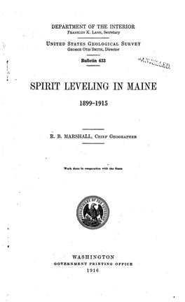 Spirit Leveling in Maine