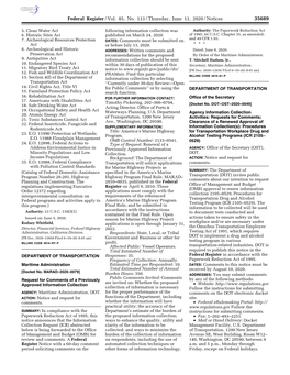 Federal Register/Vol. 85, No. 113/Thursday, June 11, 2020/Notices