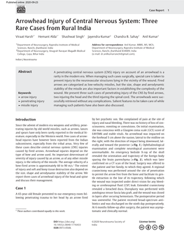 Arrowhead Injury of Central Nervous System: Three Rare Cases from Rural India