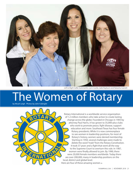 The Women of Rotary by Micah Leigh Photos by John Fulbright