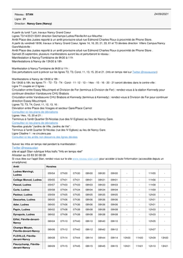 Collège Monod, Ludres 05H55 07H01 07H31 08H01 08H31 09H01 - - 11H56