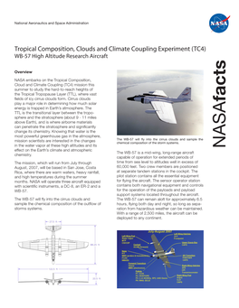 WB-57 Aircraft Fact Sheet