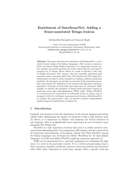 Adding a Sense-Annotated Telugu Lexicon