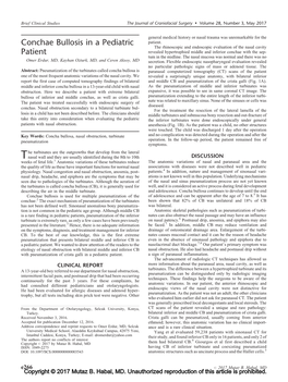 Conchae Bullosis in a Pediatric Patient