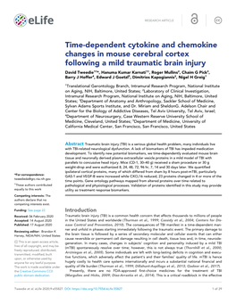 Time-Dependent Cytokine and Chemokine Changes in Mouse