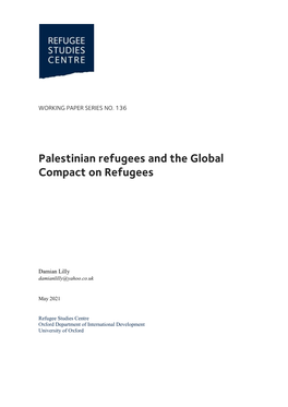 Palestinian Refugees and the Global Compact on Refugees