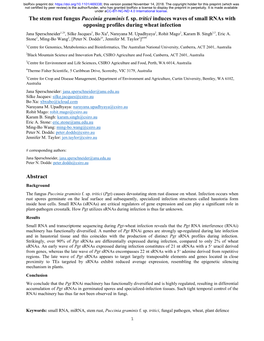 The Stem Rust Fungus Puccinia Graminis F. Sp. Tritici Induces Waves