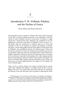 FW Walbank, Polybius, and the Decline of Greece