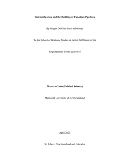 Indemnification and the Building of Canadian Pipelines by Megan