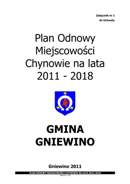 Plan Odnowy Miejscowości Chynowie Na Lata 2011 � 2018