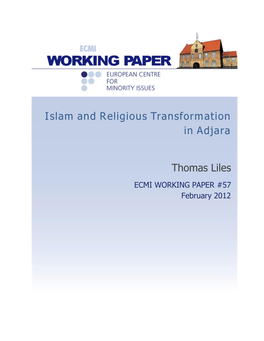 Islam and Religious Transformation in Adjara Thomas Liles