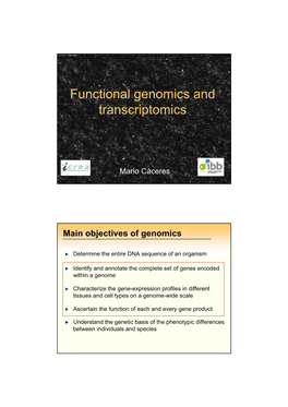 Functional Genomics and Transcriptomics