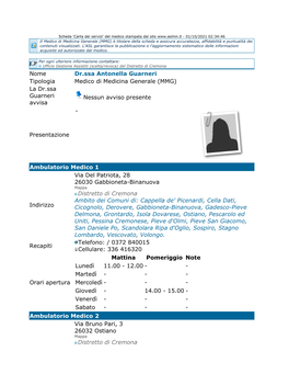 ATS Val Padana / &gt; TROVA &gt; Medici Di Famiglia (MMG/Pdf) &gt; Scheda Medico