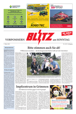 Impfzentrum in Grimmen Telt