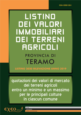 Listino Dell'osservatorio Dei Valori Agricoli Provincia Di