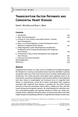 Transcription Factor Pathways and Congenital Heart Disease