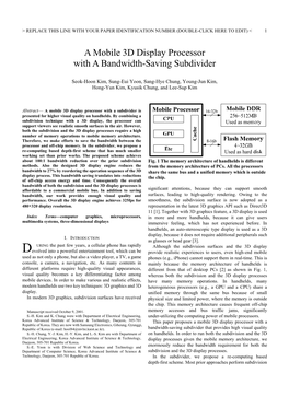 A Mobile 3D Display Processor with a Bandwidth-Saving Subdivider