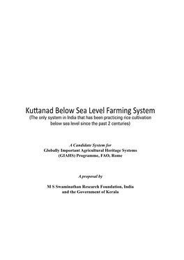 Kuttanad Below Sea Level Farming System
