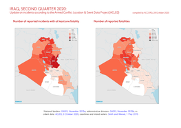IRAQ, SECOND QUARTER 2020: Update on Incidents According to the Armed Conflict Location & Event Data Project (ACLED) Compiled by ACCORD, 28 October 2020