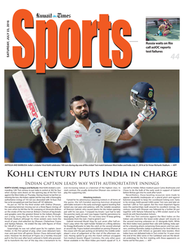 Kohli Century Puts India in Charge