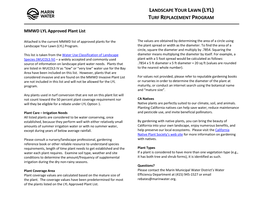 TURF REPLACEMENT PROGRAM MMWD LYL Approved Plant List