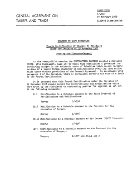 L/4782 19 February1979 TARIFFS and TRADE Limited Distribution
