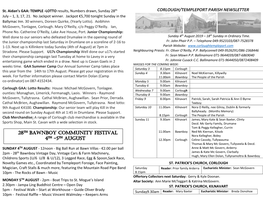 Corlough/Templeport Parish Newsletter 28Th Bawnboy