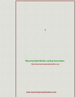 Wyoming State Muzzle Loading Association THANK