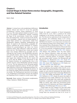 Cranial Shape in Asian Homo Erectus: Geographic, Anagenetic, and Size-Related Variation