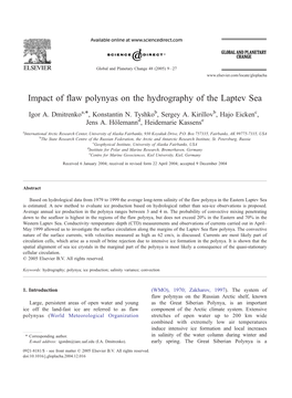 Impact of Flaw Polynyas on the Hydrography of the Laptev Sea