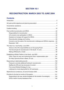 Section 10.1 Reconstruction