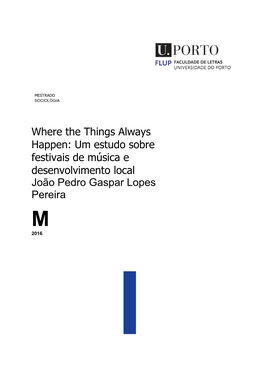 Um Estudo Sobre Festivais De Música E Desenvolvimento Local João Pedro Gaspar Lopes Pereira