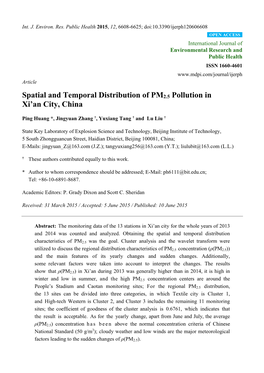 Spatial and Temporal Distribution of PM2.5 Pollution in Xi'an City, China