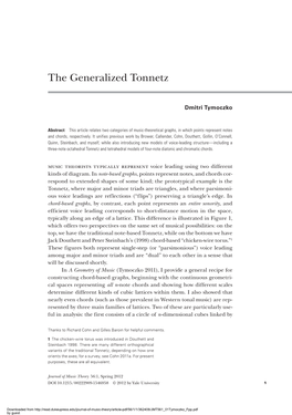 The Generalized Tonnetz