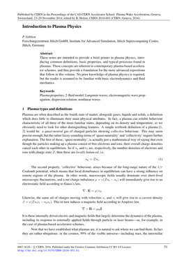 Introduction to Plasma Physics