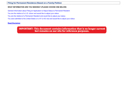 Filing for Permanent Residence Based on a Family Petition