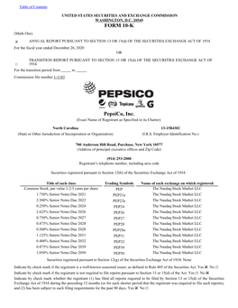 FORM 10-K Pepsico, Inc