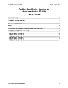 Geography Series, GS-0150 TS-47 August 1963