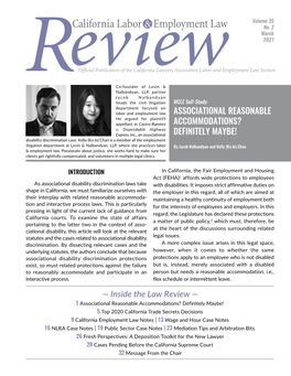 California Labor & Employment Law Review Vol. 35 No. 2