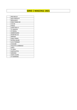 Serie C Maschile 2021