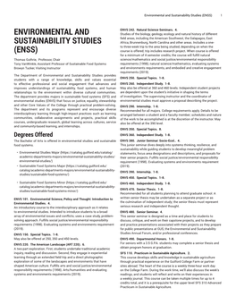 Environmental and Sustainability Studies (ENSS) 1