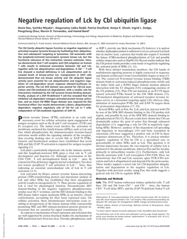 Negative Regulation of Lck by Cbl Ubiquitin Ligase