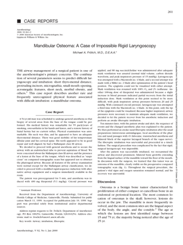 CASE REPORTS Mandibular Osteoma