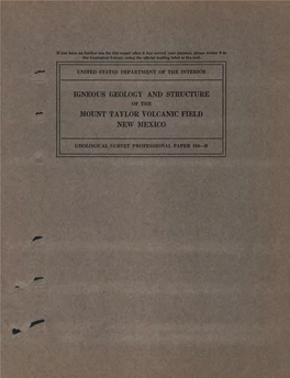 Igneous Mount Geology and Structure Taylor Volcanic