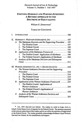 Unifying Markman and Warner-Jenkinson: a Revised Approach to the Doctrine of Equivalents