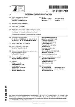 Production of Monatin and Monatin Precursors Herstellung Von Monatin Und Monatinvorläufer Production De Monatine Et Précurseurs De Monatine