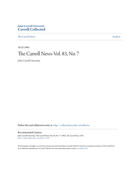 The Carroll News-Vol. 83, No. 7