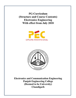 PG-Curriculum (Structure and Course Contents) Electronics Engineering with Effect from July 2018